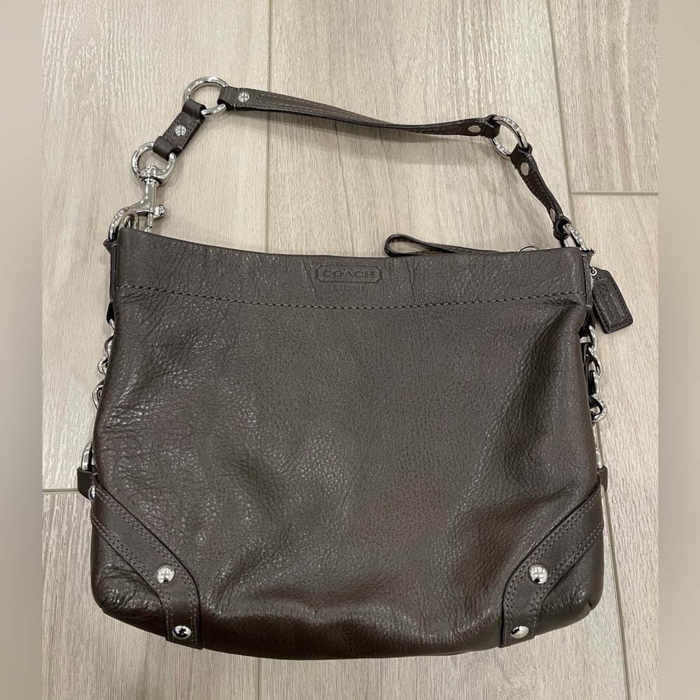 Authentic Coach Carly Brown Leather Shoulder Bag F1073-F15251